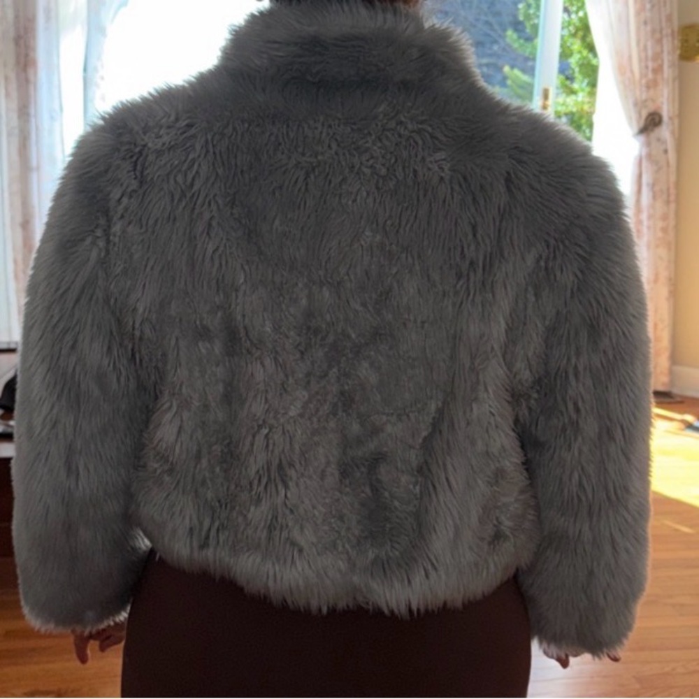 Ideology Light Gray Teddy Jacket - image 5